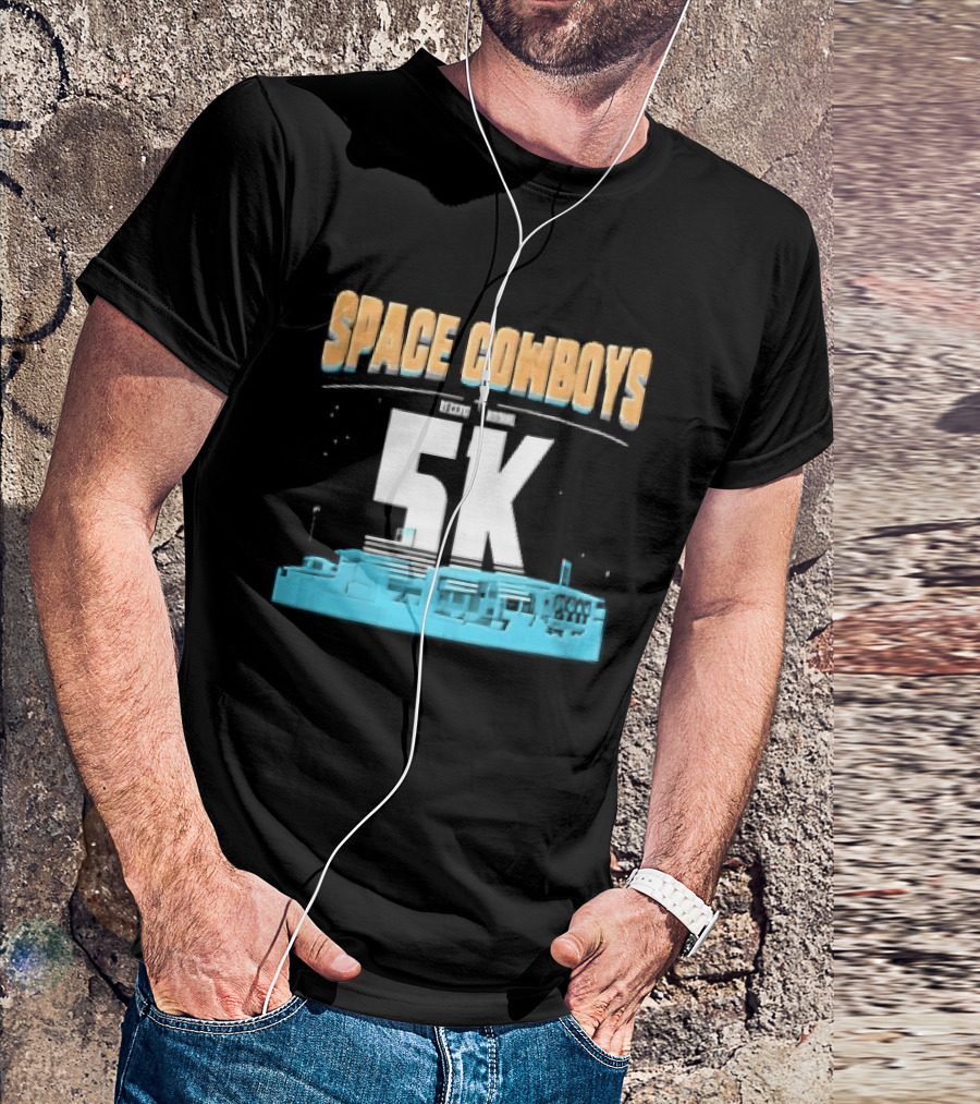 Space Cowboys 5k Cyan Ballpark Cityscape Night Stars T-Shirt