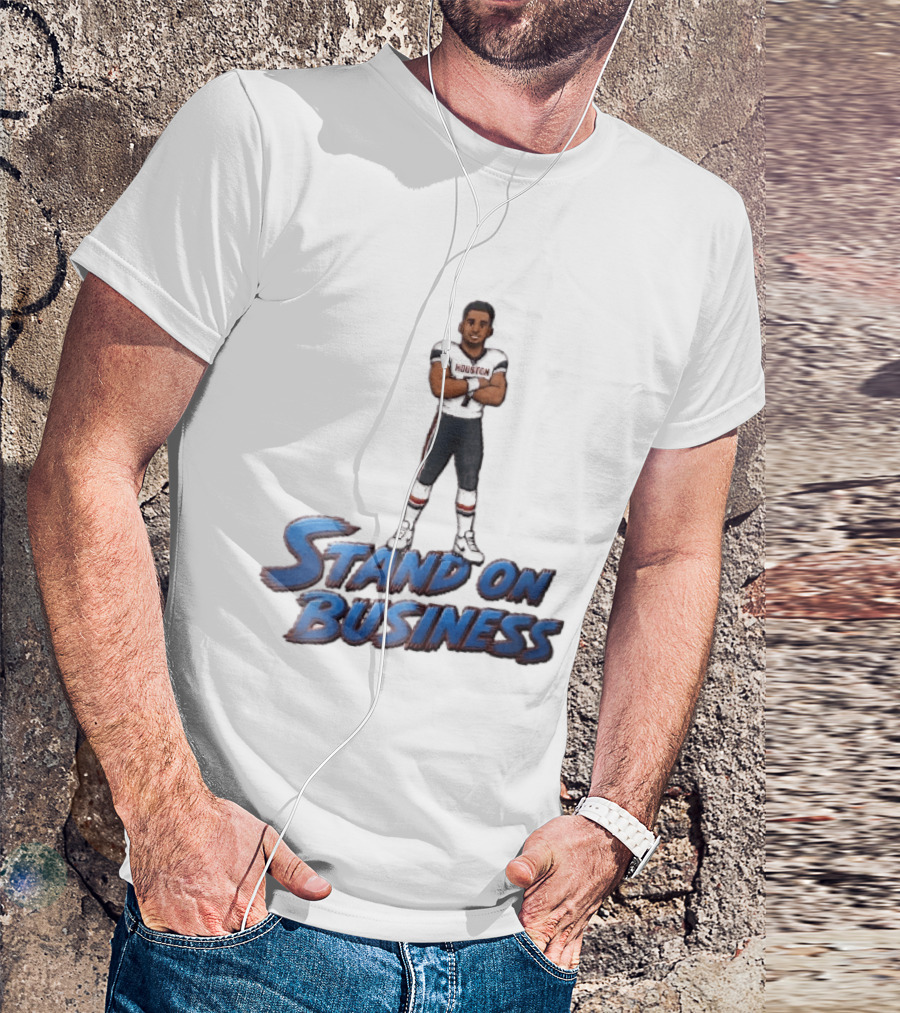 Houston Texans Stand On Business Football Player Number 7 Cartoon Caricature T-Shirt