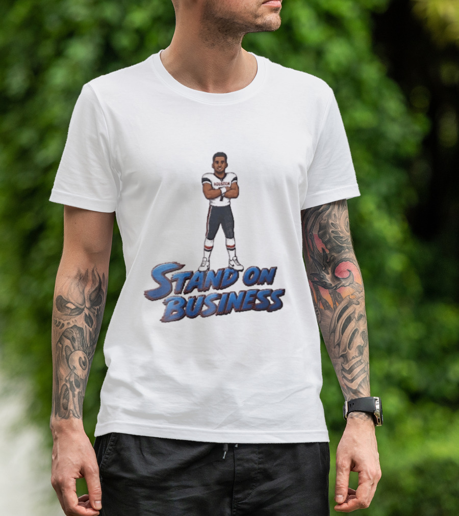 Houston Texans Stand On Business Football Player Number 7 Cartoon Caricature T-Shirt