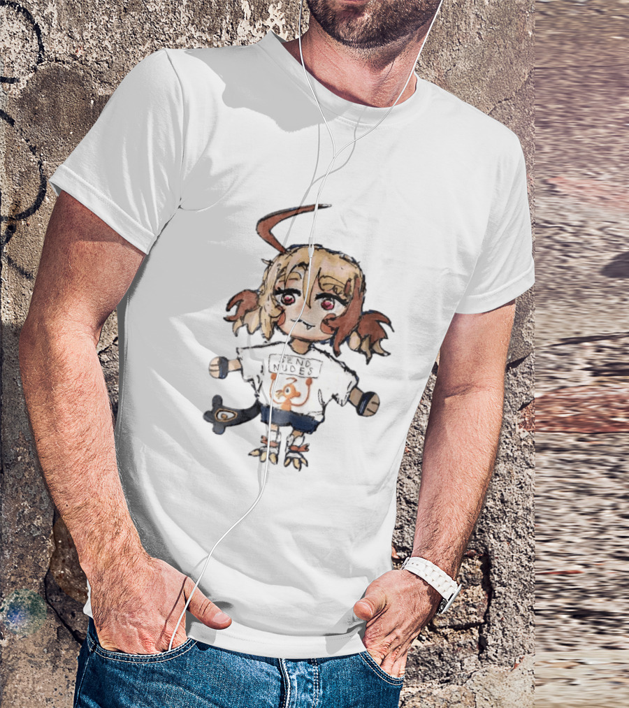 Send Nudes Chibi Anime Orange Creature Sketch T-Shirt