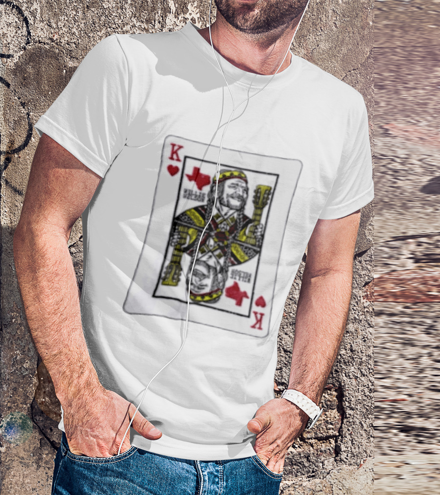 King Of Hearts Willie Nelson Texas Playing Card T-Shirt