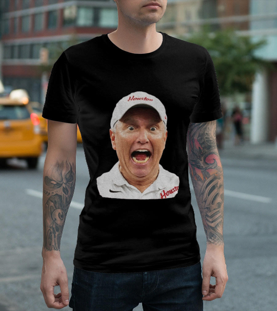 Houston Coach Willie Fritz Screaming UH Cougars T-Shirt