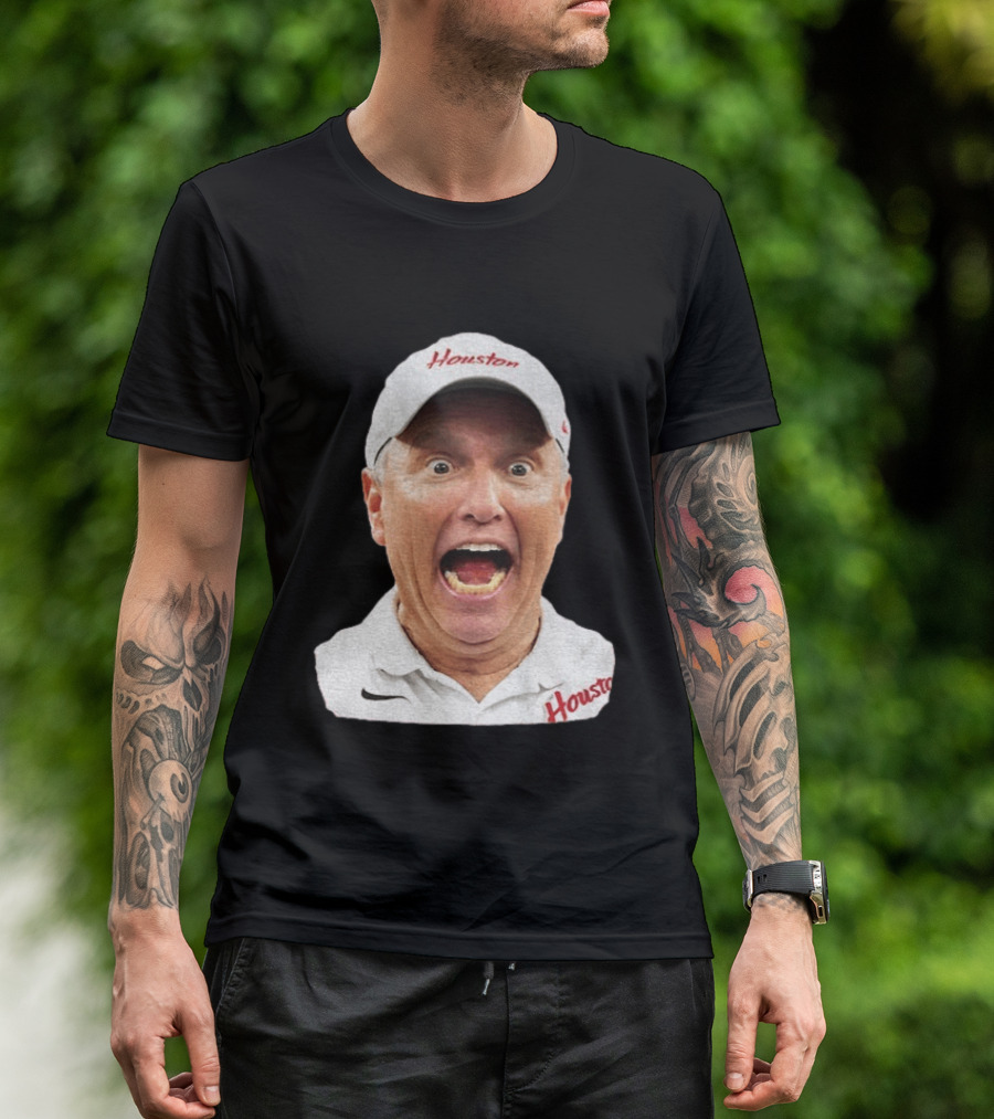Houston Coach Willie Fritz Screaming UH Cougars T-Shirt