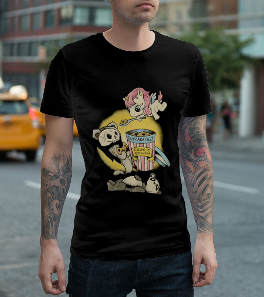 Cupcake Cult Cookie Dough Unicorn Skull Bear T-Shirt