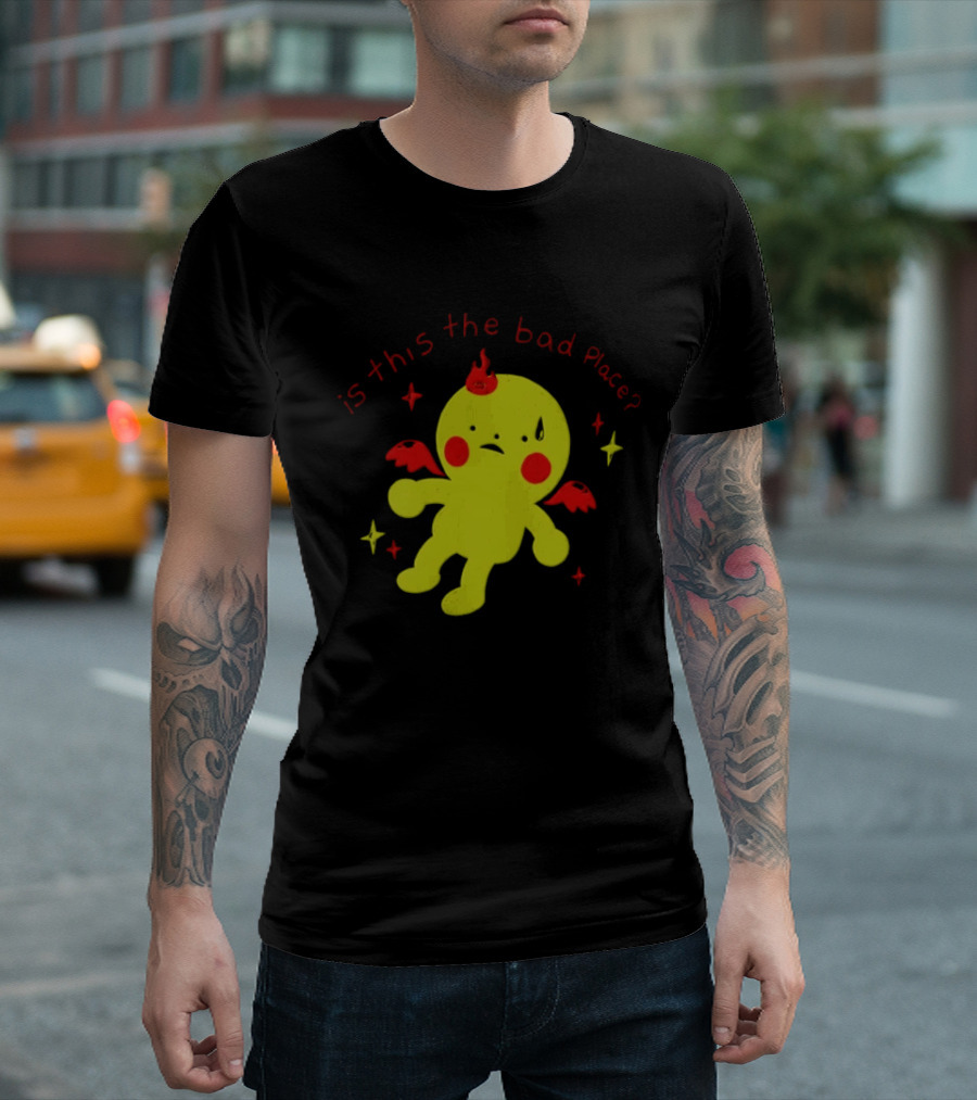 Is This The Bad Place Demon Creature Red Wings Yellow T-Shirt