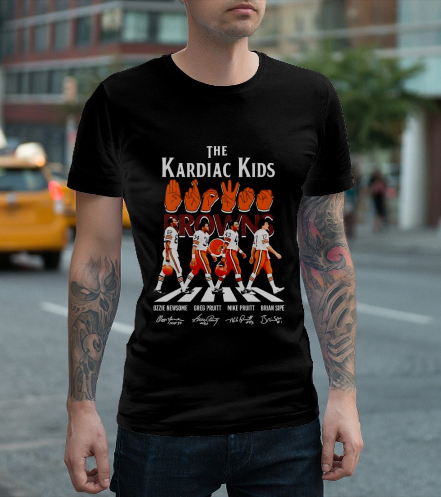 The Kardiac Kids Browns Ozzie Newsome Greg Pruitt Mike Pruitt Brian Sipe Abbey Road T-Shirt