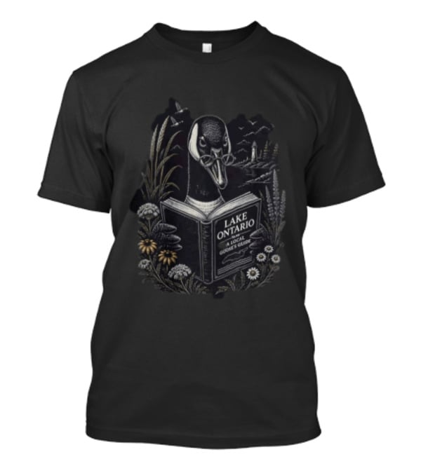 Lake Ontario Local Goose Guide With Glasses And Lighthouse Scene T-Shirt