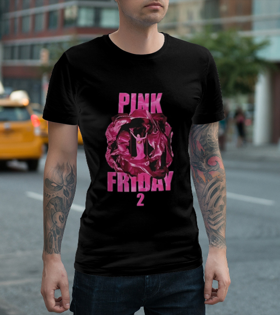 Pink Friday 2 Nicki Minaj Magenta Flowing Silk Fabric T-Shirt