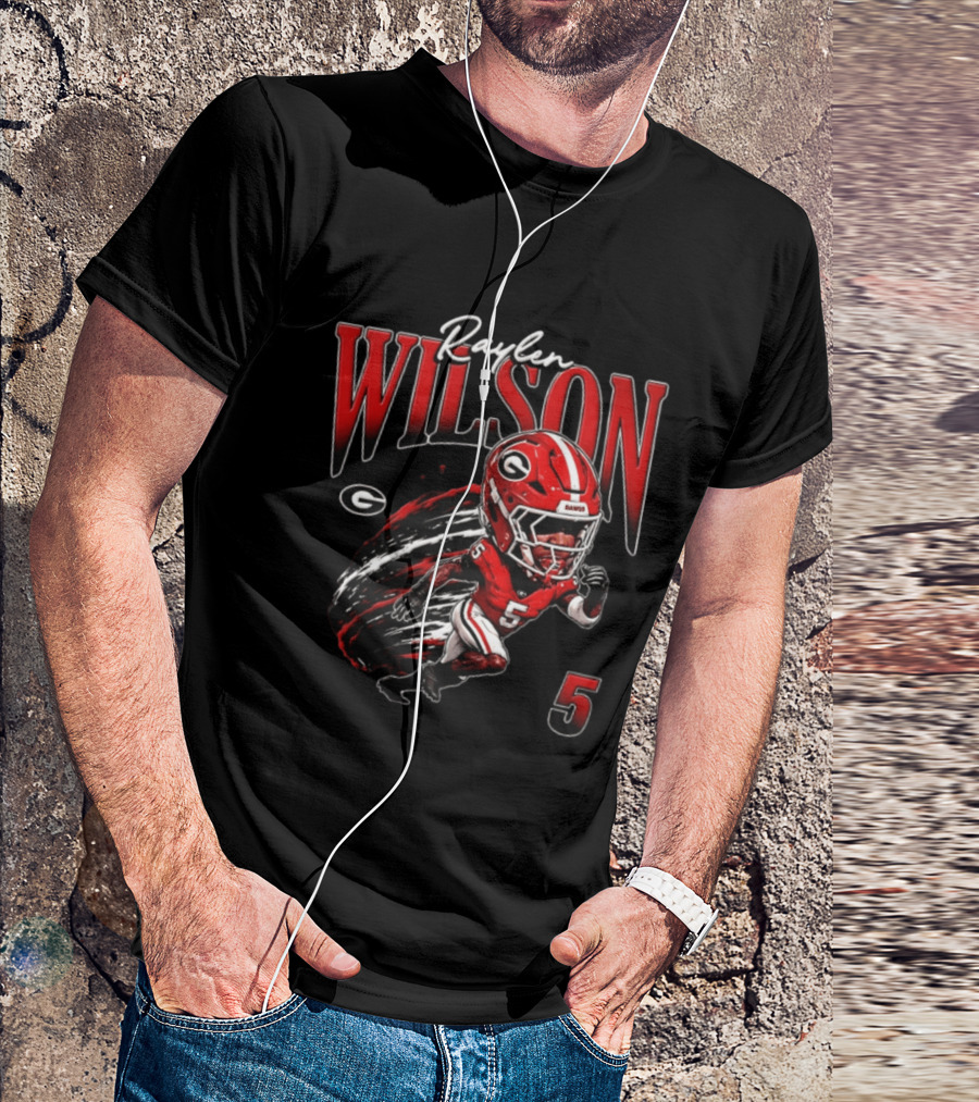 Raylen Wilson Georgia Bulldogs NCAA Football Caricature Fan Gear T-Shirt