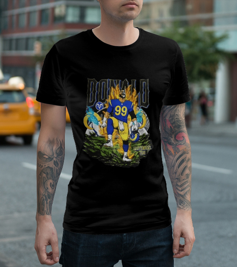 Los Angeles Rams Donald Fiery Aura Number 99 Quarterbacks Fear T-Shirt