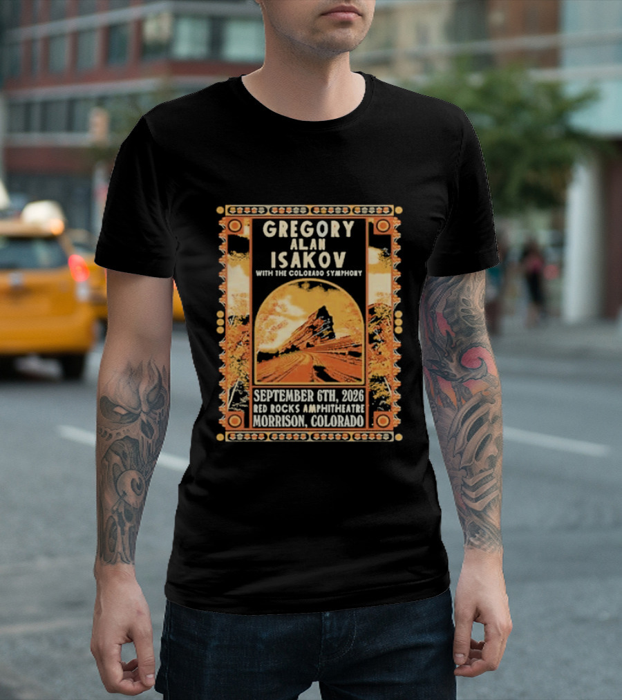 Gregory Alan Isakov With The Colorado Symphony Red Rocks Amphitheatre September 6th 2026 Morrison Colorado T-Shirt