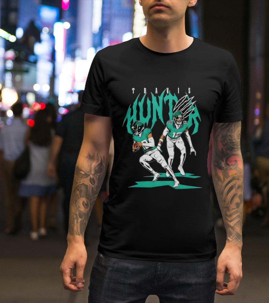 Travis Hunter Jacksonville Jaguars Hunter Two Way Football Player Duo T-Shirt