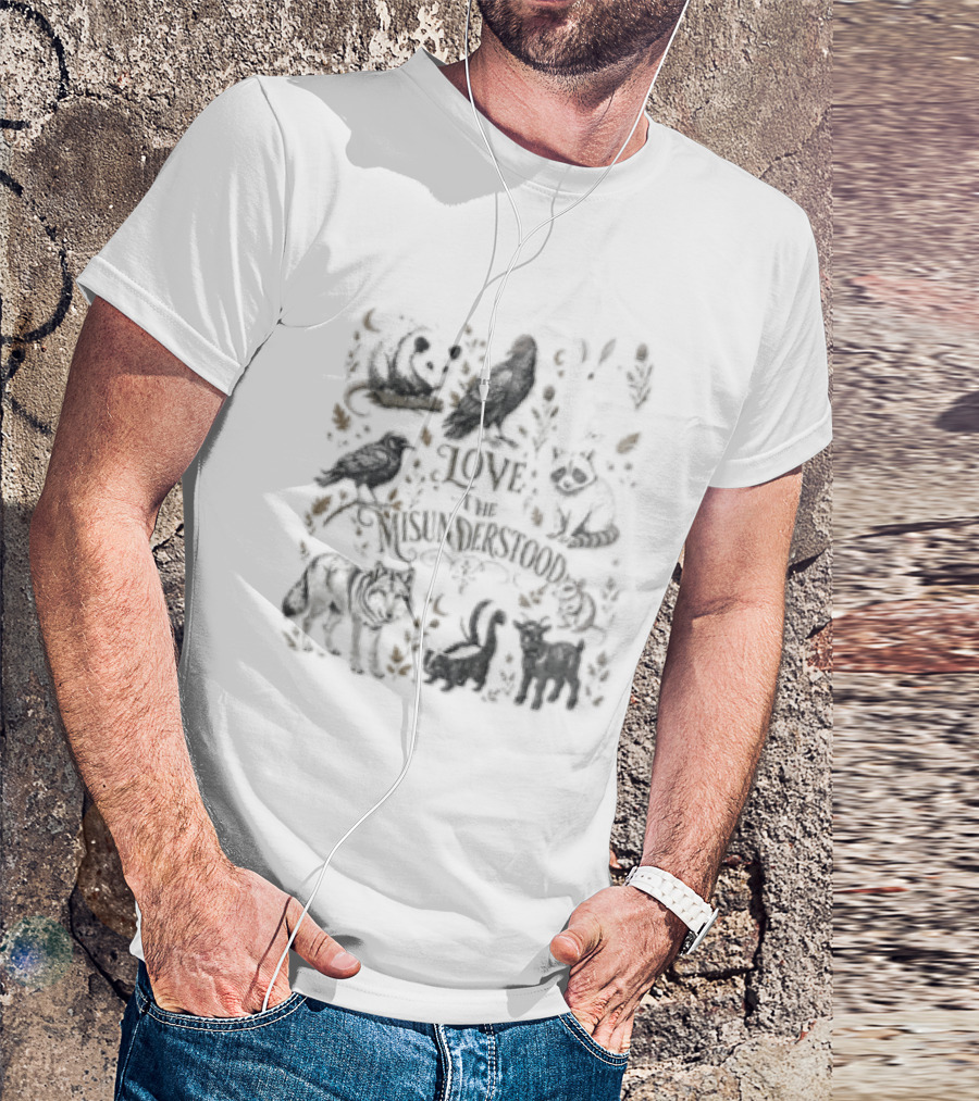 Love The Misunderstood Woodland Creatures Bear Fox Bird Rabbit Squirrel T-Shirt