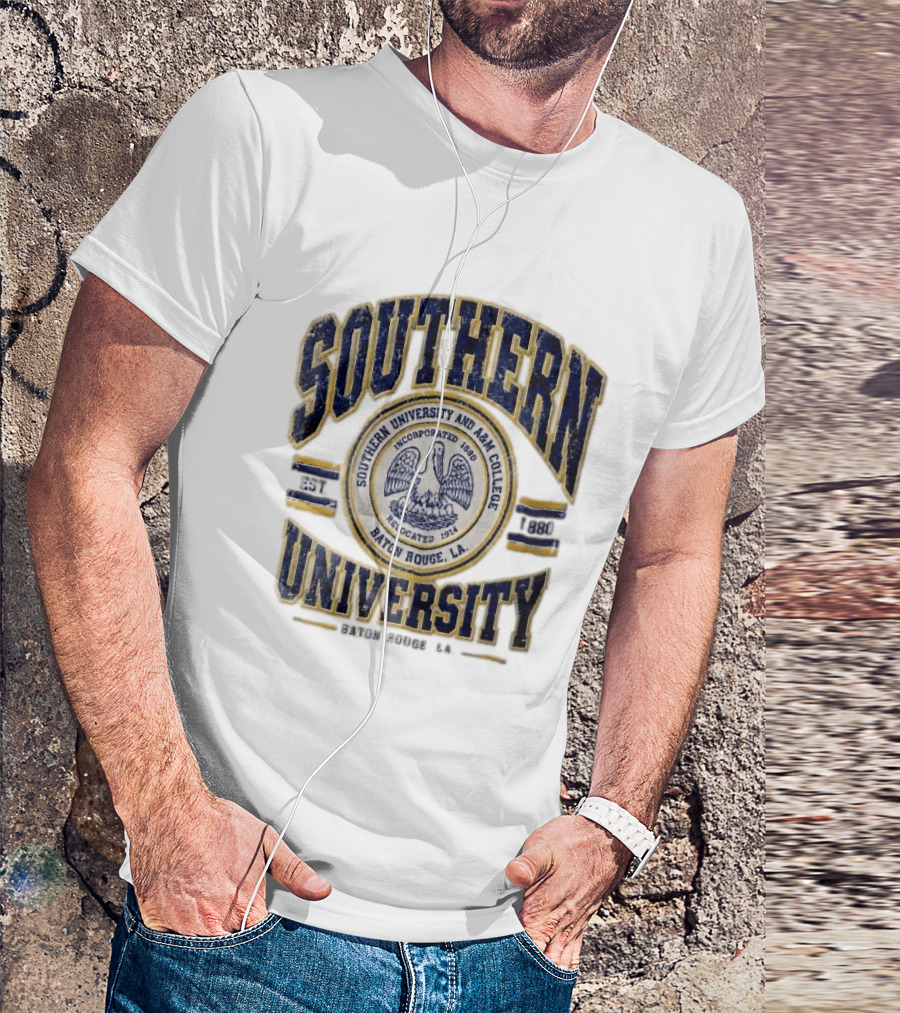 Southern University Jaguars Baton Rouge LA NCAA Est 1880 Incorporated Relocated 1914 Pelican Seal T-Shirt