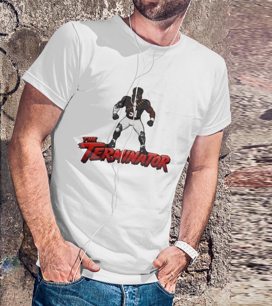 Streets Of Swarm Will Anderson Jr. The Terminator 51 Football Star Cartoon T-Shirt