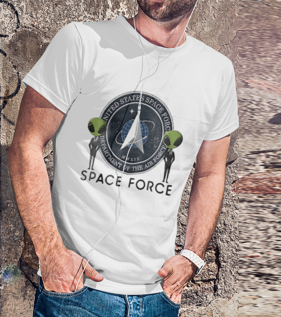 United States Space Force Department Of The Air MMXIX Green Aliens Suits T-Shirt