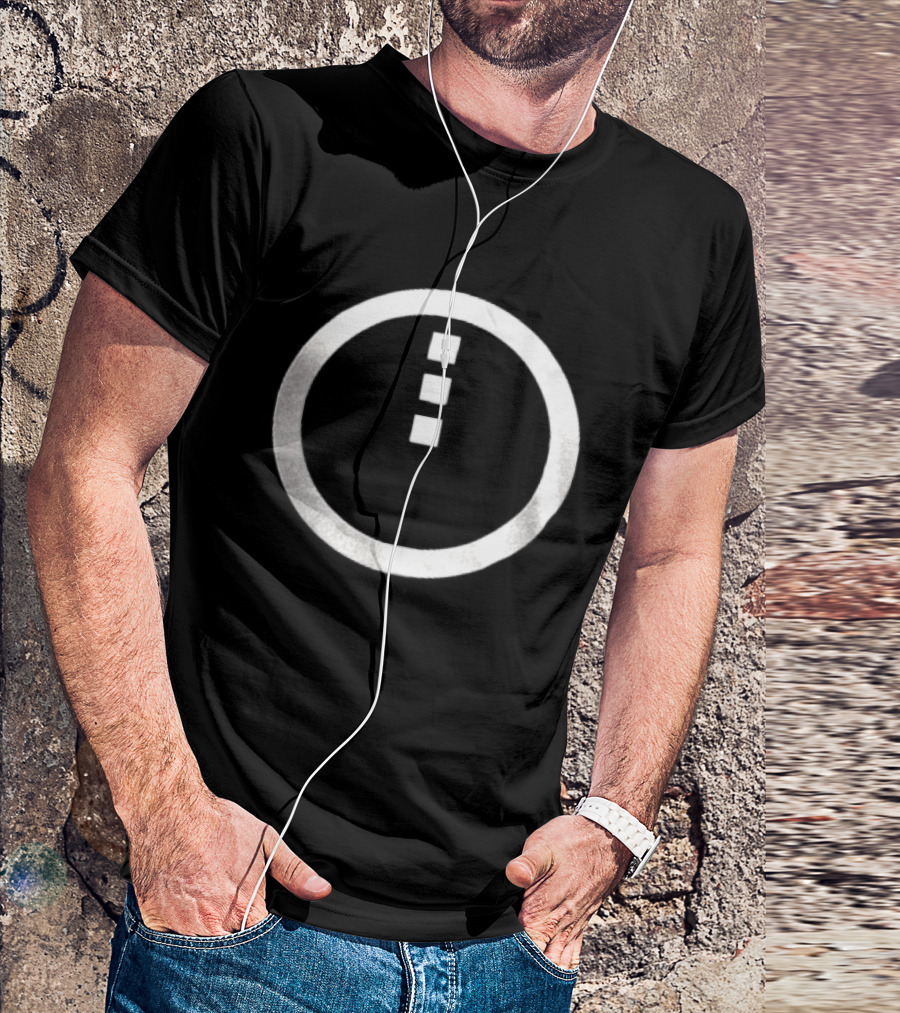 Circle Enclosing Three Vertical Stacked Squares T-Shirt