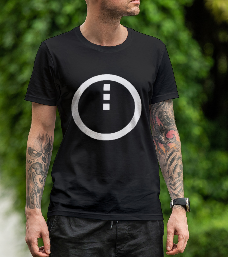 Circle Enclosing Three Vertical Stacked Squares T-Shirt