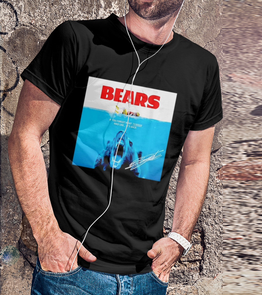 BEARS Caleb Williams Green Bay Packers Player Swimming Bear If You Forgot What Terror Was Like It's Back Chicago Bears T-Shirt