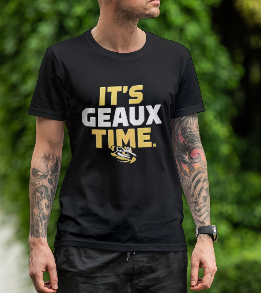LSU Tigers It's Geaux Time Yellow White Block Eye T-Shirt