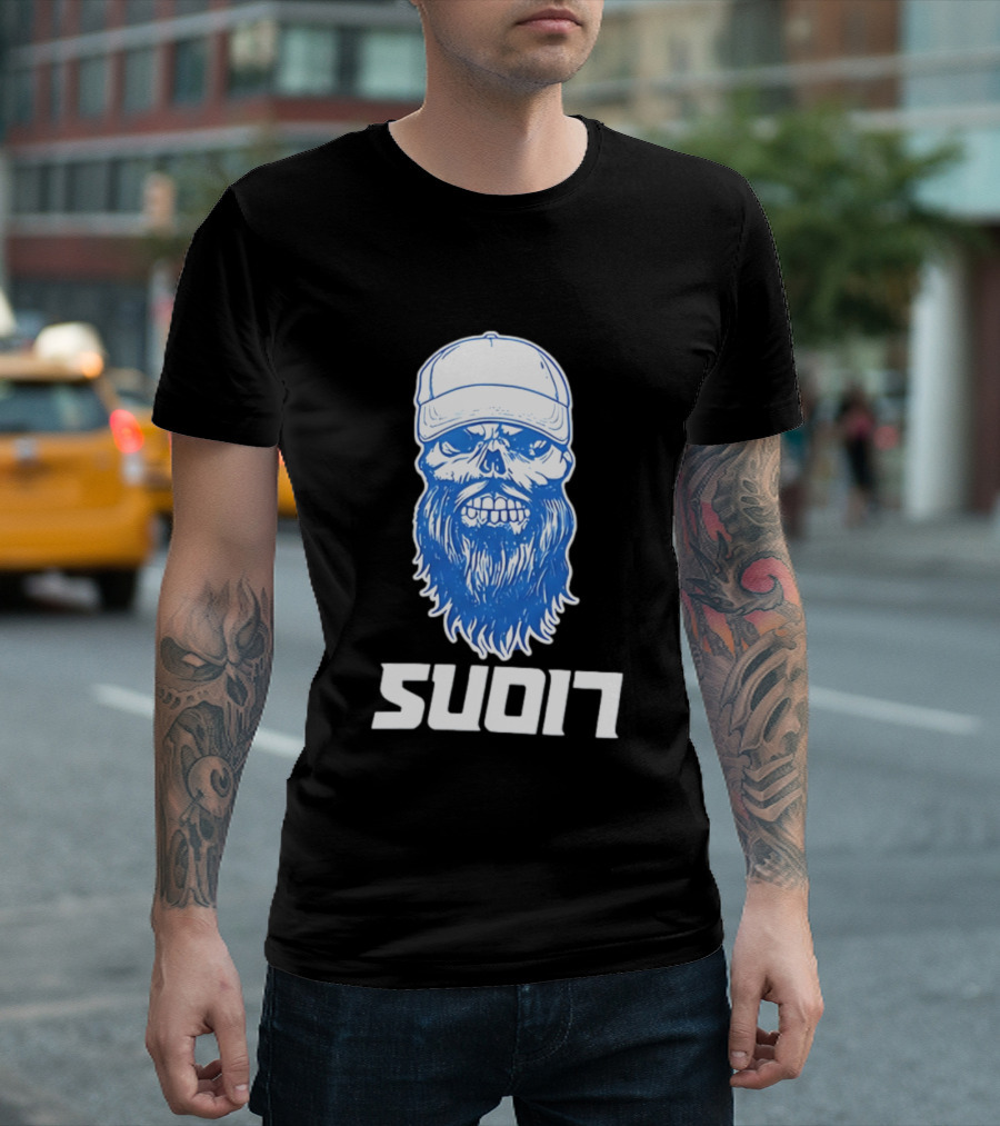 Luke Combs Skull Cap Beard Detroit Lions SUD17 T-Shirt