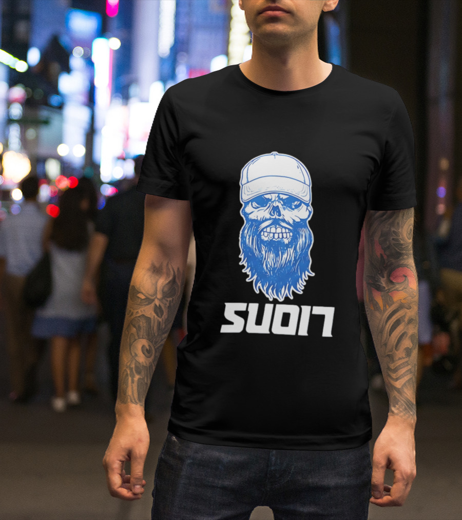 Luke Combs Skull Cap Beard Detroit Lions SUD17 T-Shirt