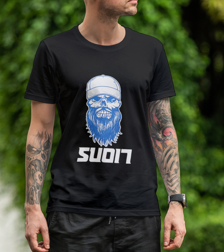 Luke Combs Skull Cap Beard Detroit Lions SUD17 T-Shirt