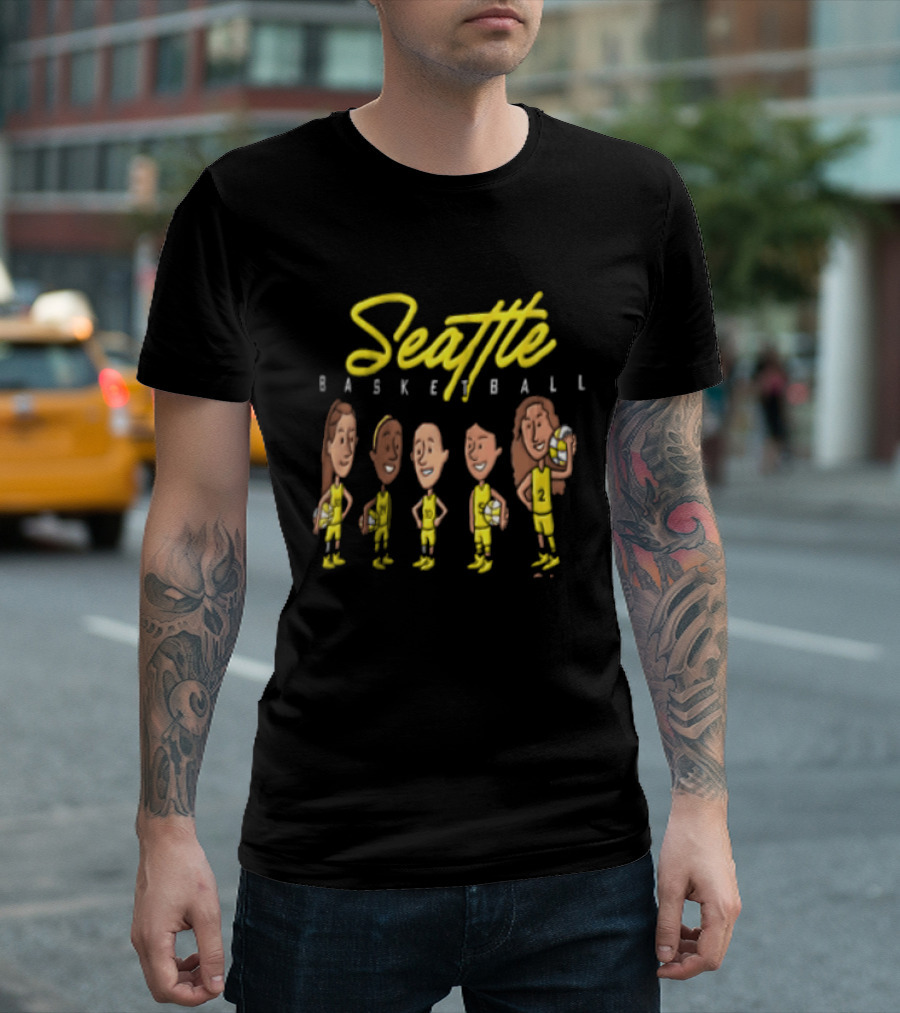 Seattle Basketball Players Cartoon WNBA 2026 T-Shirt