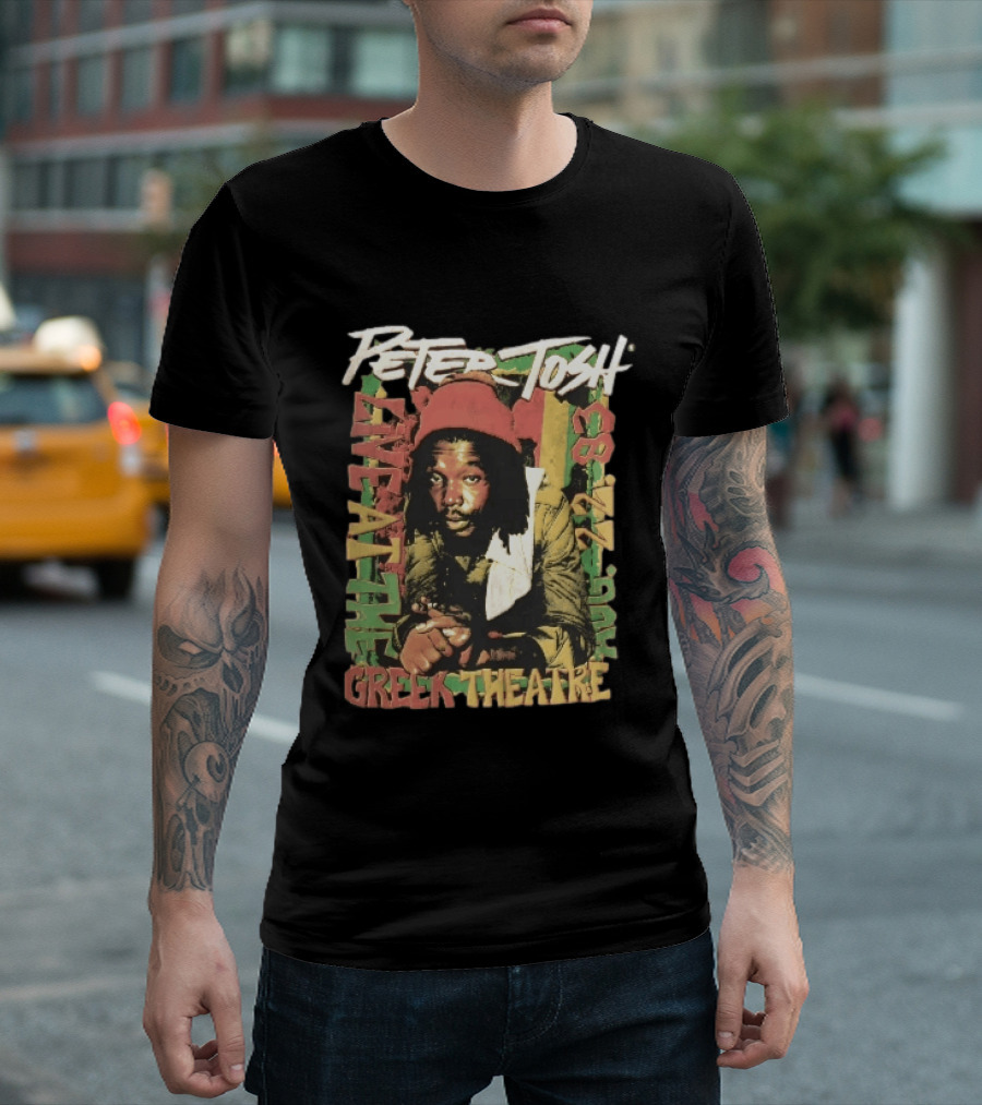 Peter Tosh Live At The Greek Theatre Aug 22 83 Rastafarian Dreadlocked Musician T-Shirt
