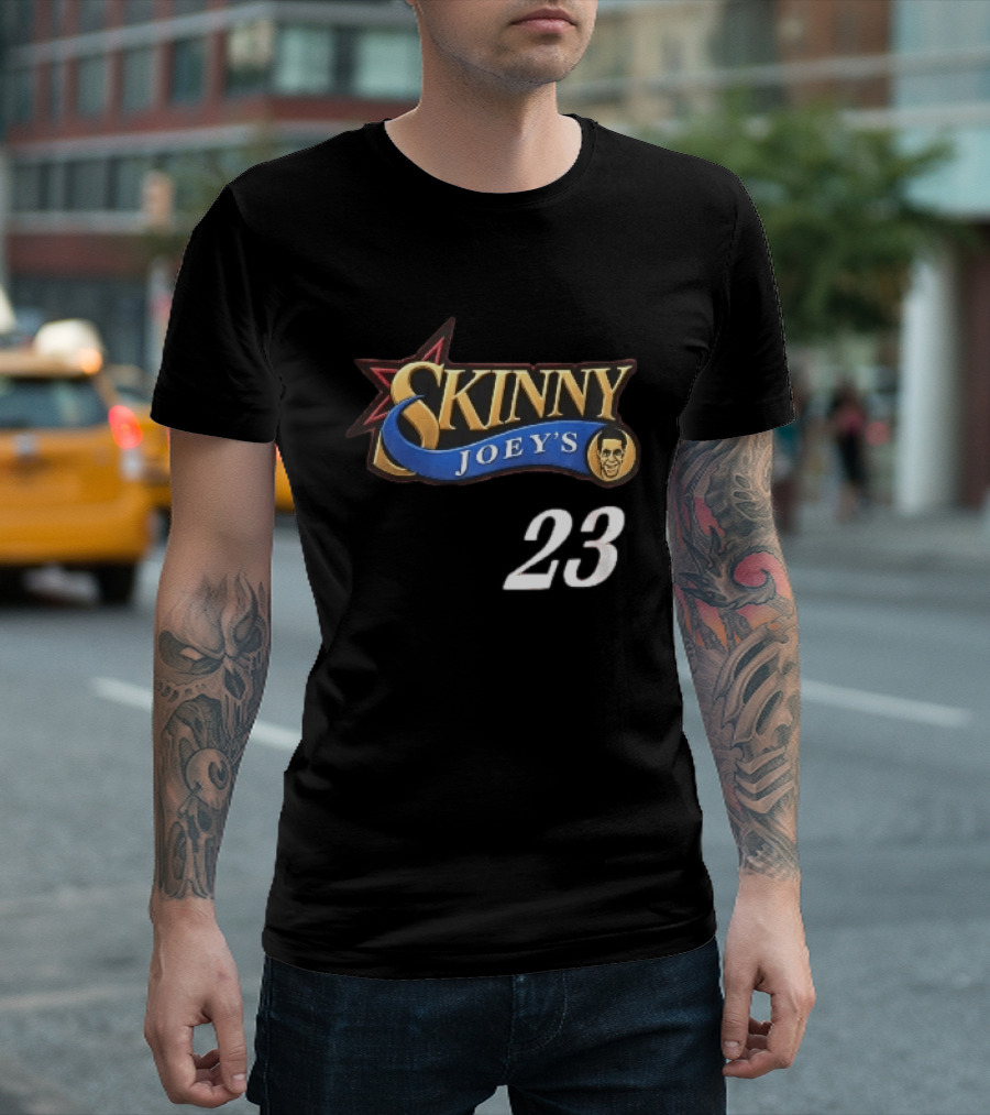 Philadelphia 76ers Skinny Joey's 23 Red Star Blue Ribbon Caricature T-Shirt