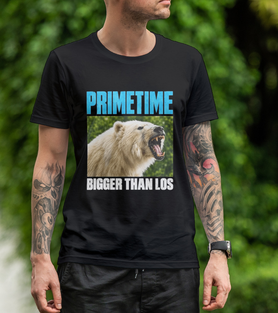 PRIMETIME Bigger Than Los Polar Bear Roaring T-Shirt