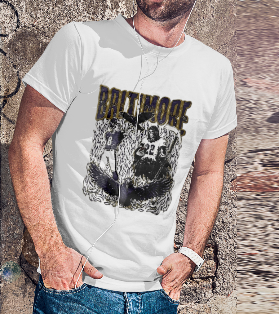 Baltimore Ravens Skeleton Grim Reaper Scythe Purple Flames Football Players Ravens T-Shirt