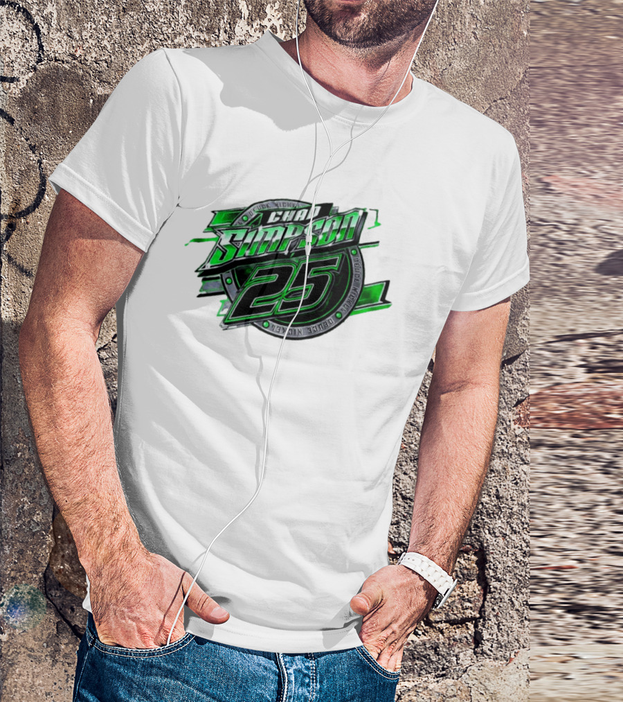 Chad Simpson 25 Deuce Nickel Racing Green Black Christian Series T-Shirt