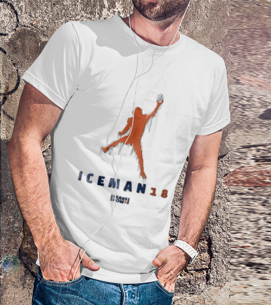 Chicago Bears Iceman 18 Now Frozen Football Player Jumpman Pose Icicles T-Shirt