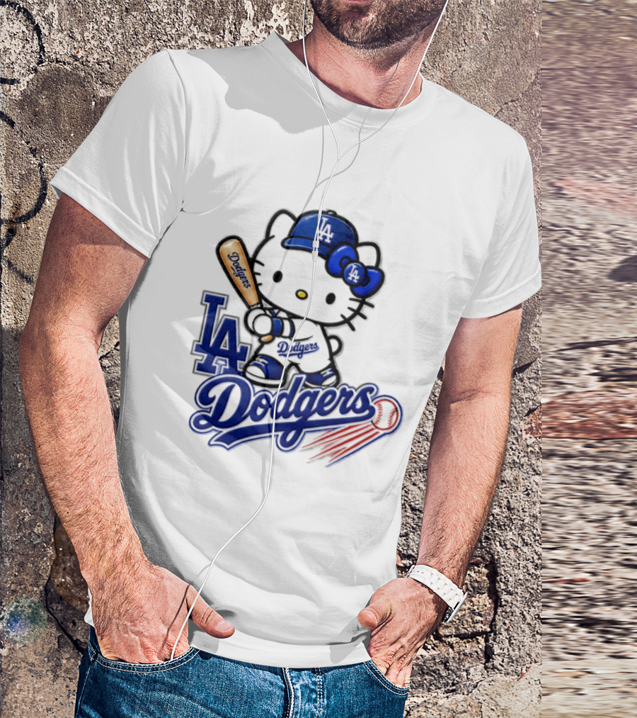 Hello Kitty Los Angeles Dodgers 2026 MLB Baseball Collaboration T-Shirt