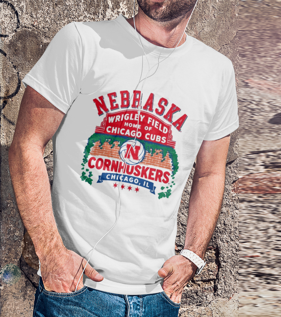 Nebraska Cornhuskers Volleyball Wrigley Field Home Of Chicago Cubs 2026 Chicago IL T-Shirt