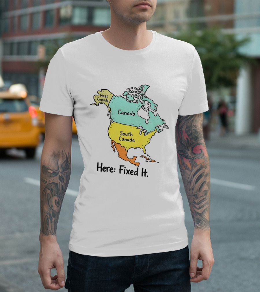 South Canada North America Map Here Fixed It Canada T-Shirt