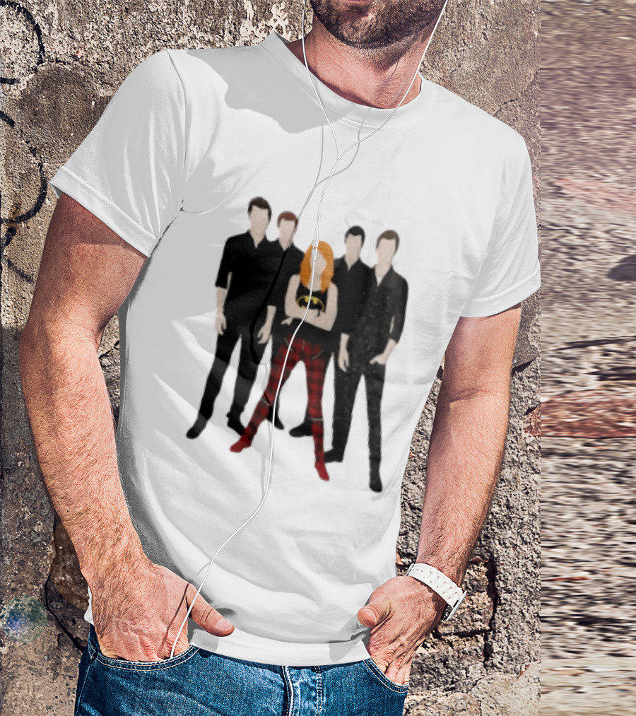 Vector Alternative Rock Band With Bat Symbol And Checkered Pants T-Shirt