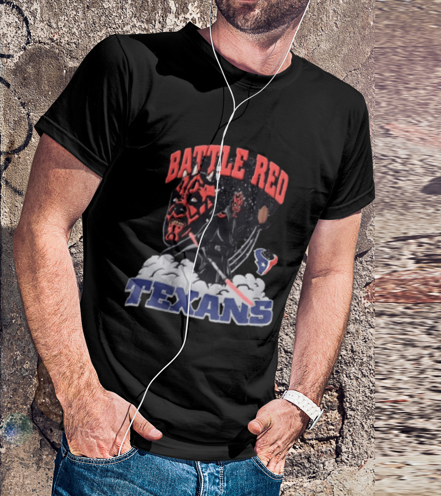 Battle Red Texans Football Star Wars Darth Maul NFL T-Shirt