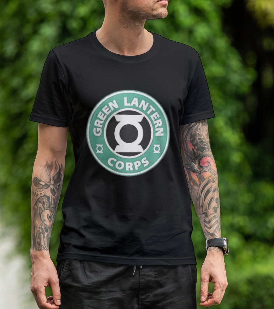 Green Lantern Corps Circular Coffee Power Ring T-Shirt