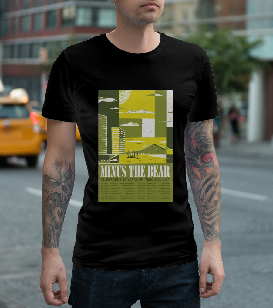 Minus The Bear Celebrating 20 Years Of Menos El Oso 2026 US Tour Dates T-Shirt