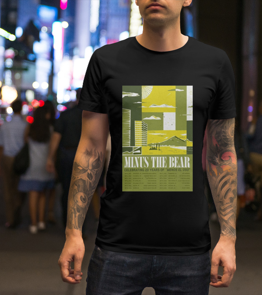 Minus The Bear Celebrating 20 Years Of Menos El Oso 2026 US Tour Dates T-Shirt