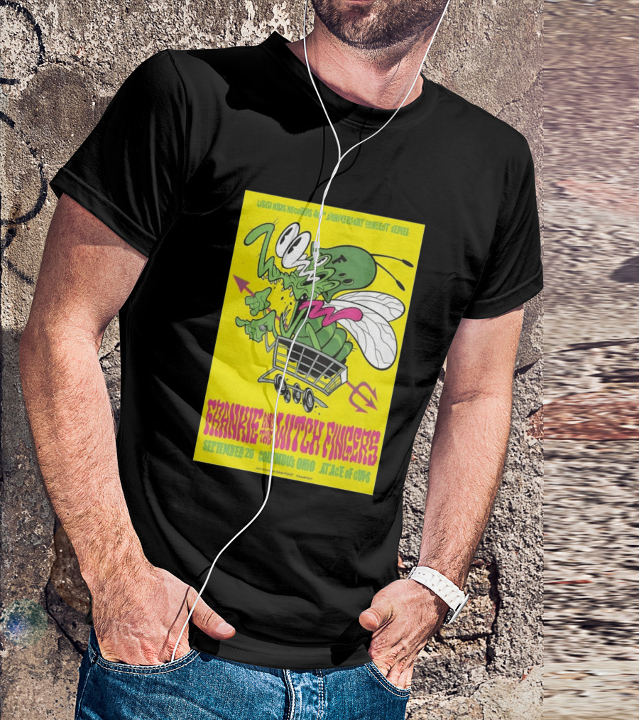 Used Kids Records 40th Anniversary Concert Series Frankie And The Witch Fingers September 20 Columbus Ohio At Ace Of Cups Artwork By Sam Fout T-Shirt