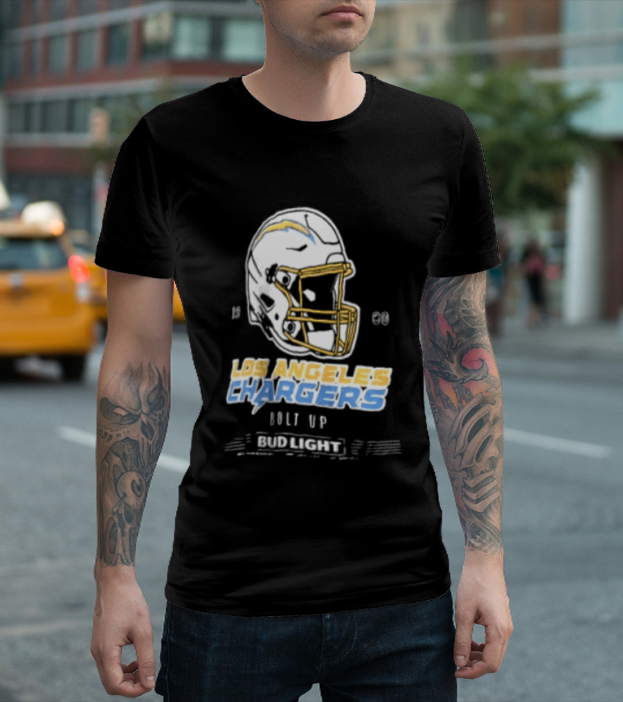 Los Angeles Chargers Bolt Up Bud Light Football 1960 T-Shirt