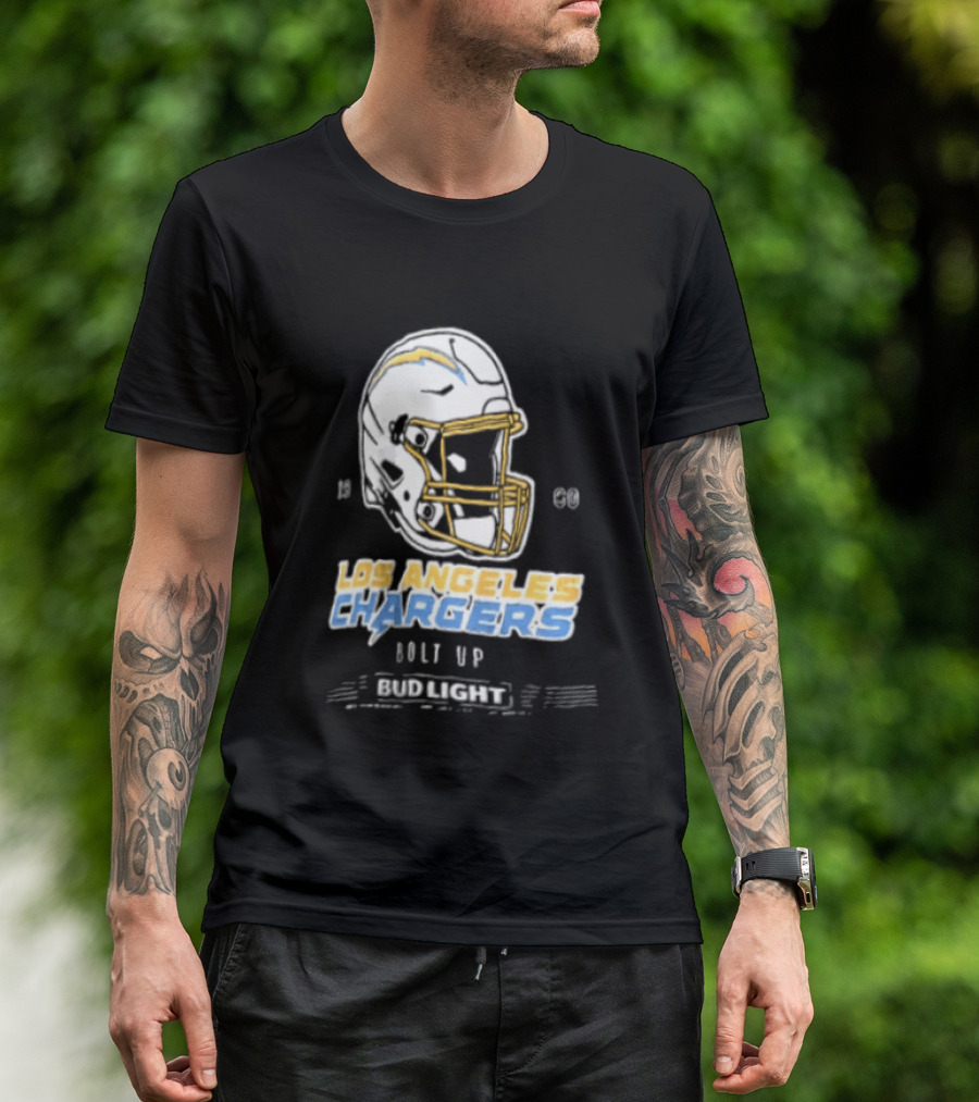 Los Angeles Chargers Bolt Up Bud Light Football 1960 T-Shirt