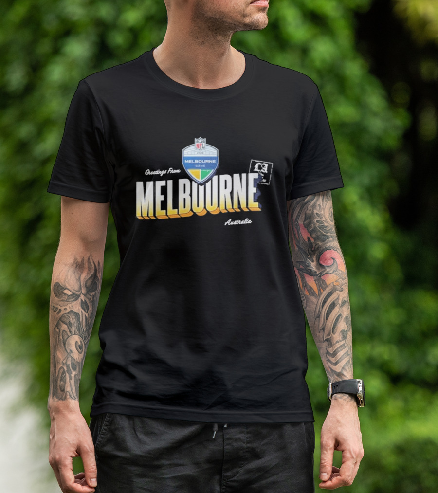 Los Angeles Rams NFL Melbourne Australia Game 2026 Greetings T-Shirt