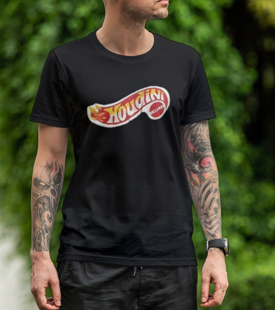 Melvins Houdini Red Yellow Flame Racing Toy Swoosh T-Shirt
