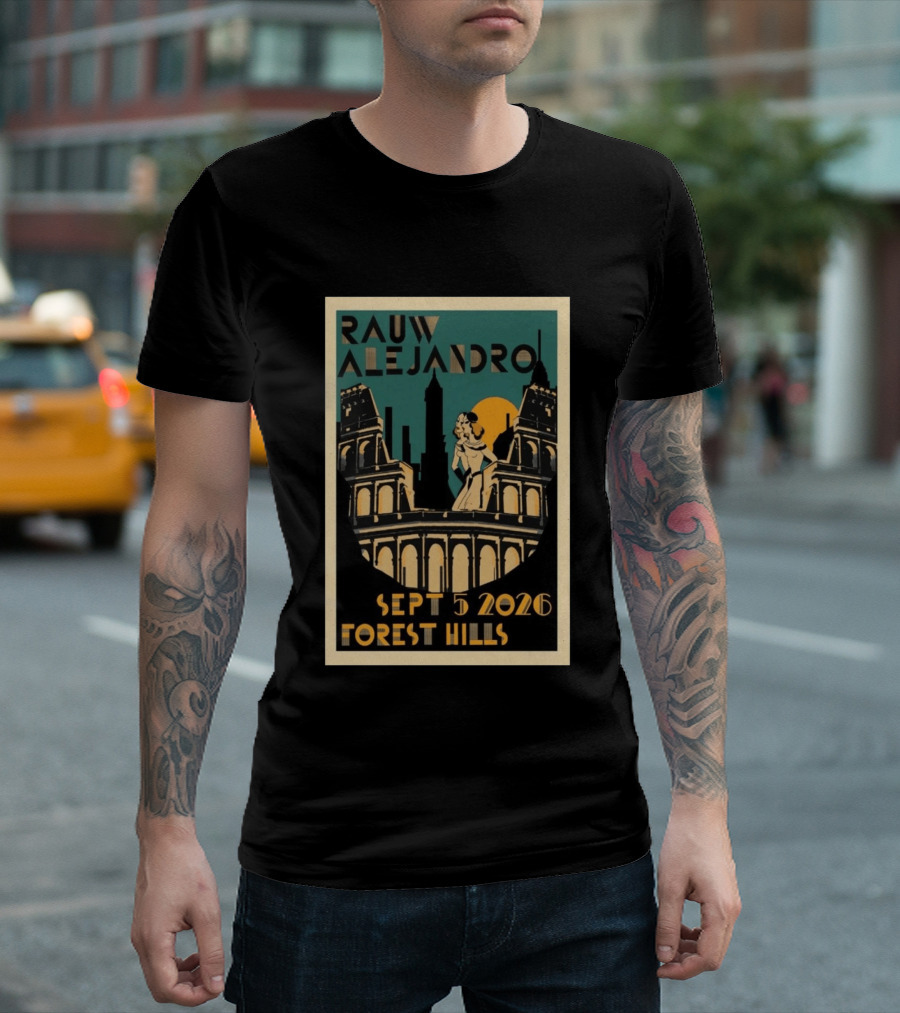 Rauw Alejandro Sept 5 2026 Forest Hills Stadium Art Deco T-Shirt