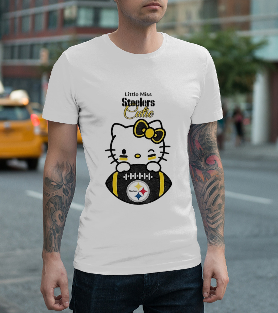 Hello Kitty Little Miss Steelers Cutie Football T-Shirt