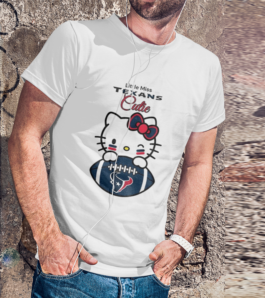 Little Miss Texans Cutie Hello Kitty Football T-Shirt